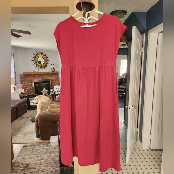 Vivian Han Size Small Red Linen Dress - Picture 1 of 3